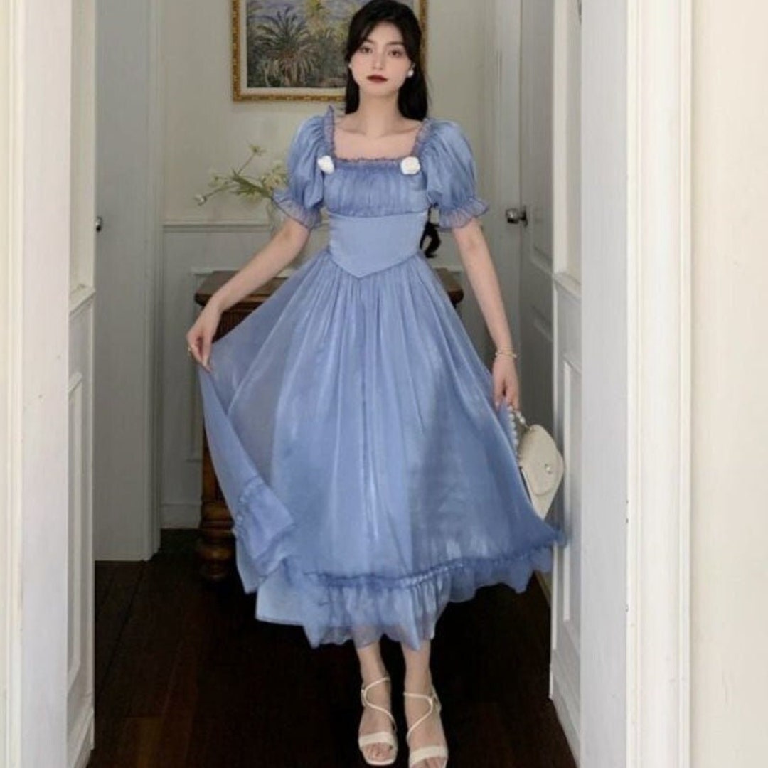 Regency robe empire bridgerton bleu Daphne blake costume Etsy France