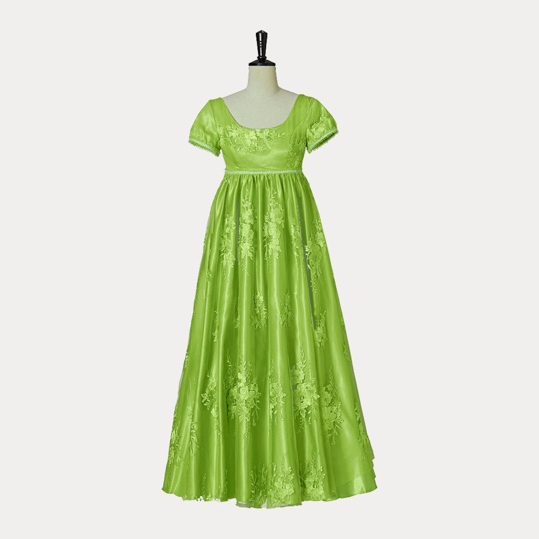 Bridgerton Dress Penelope Green Regency Gown /plus Size With Etsy