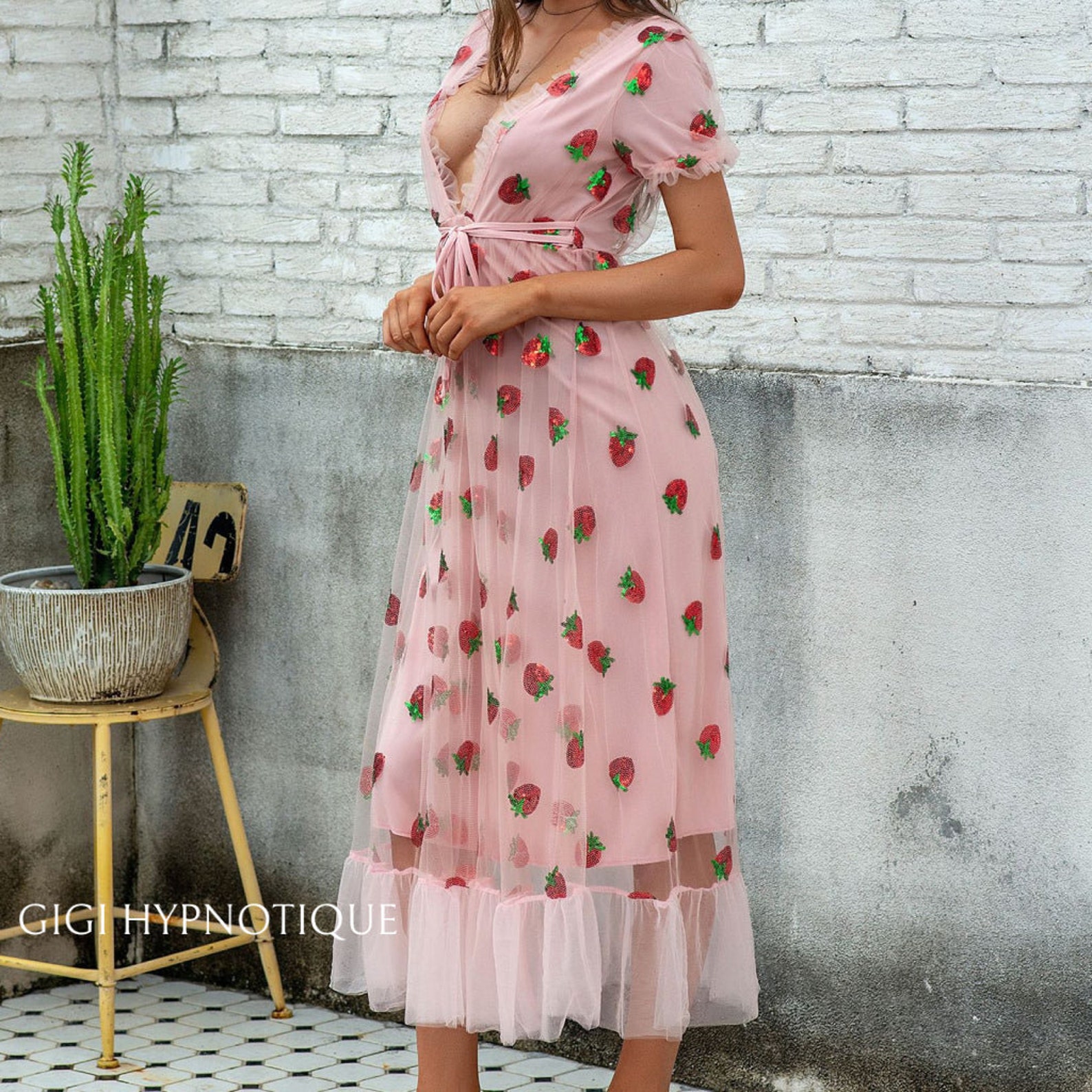 Strawberry Dress Women Cottagecore Princesscore Tulle for - Etsy