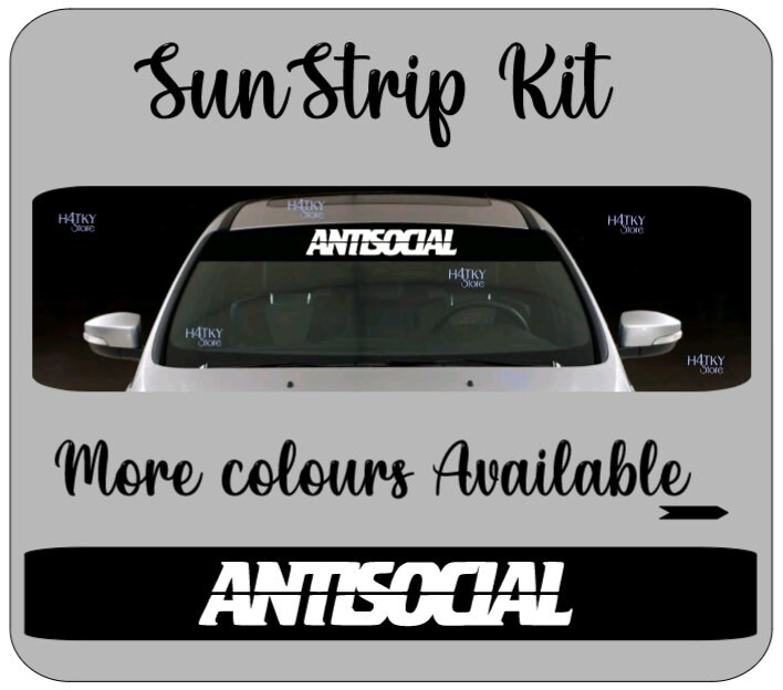 Antysocial Windscreen Universal Sunstrip Sun Strip Vinyl Etsy