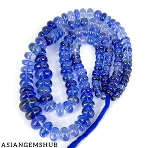 BLUE SAPPHIRE NECKLACE | Blue Sapphire Beads Necklace, Handmade Sapphire Beaded Necklace, Gifted Jewelry 1 Strand 18 inches (4 to 7 )mm