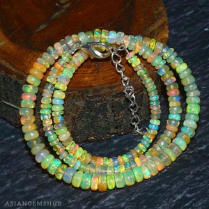 AAA-opaalketting, natuurlijke Ethiopische Welo-opaal, Ethiopische opaalkralenketting, multi-brandopaal kralen echte opaalketting