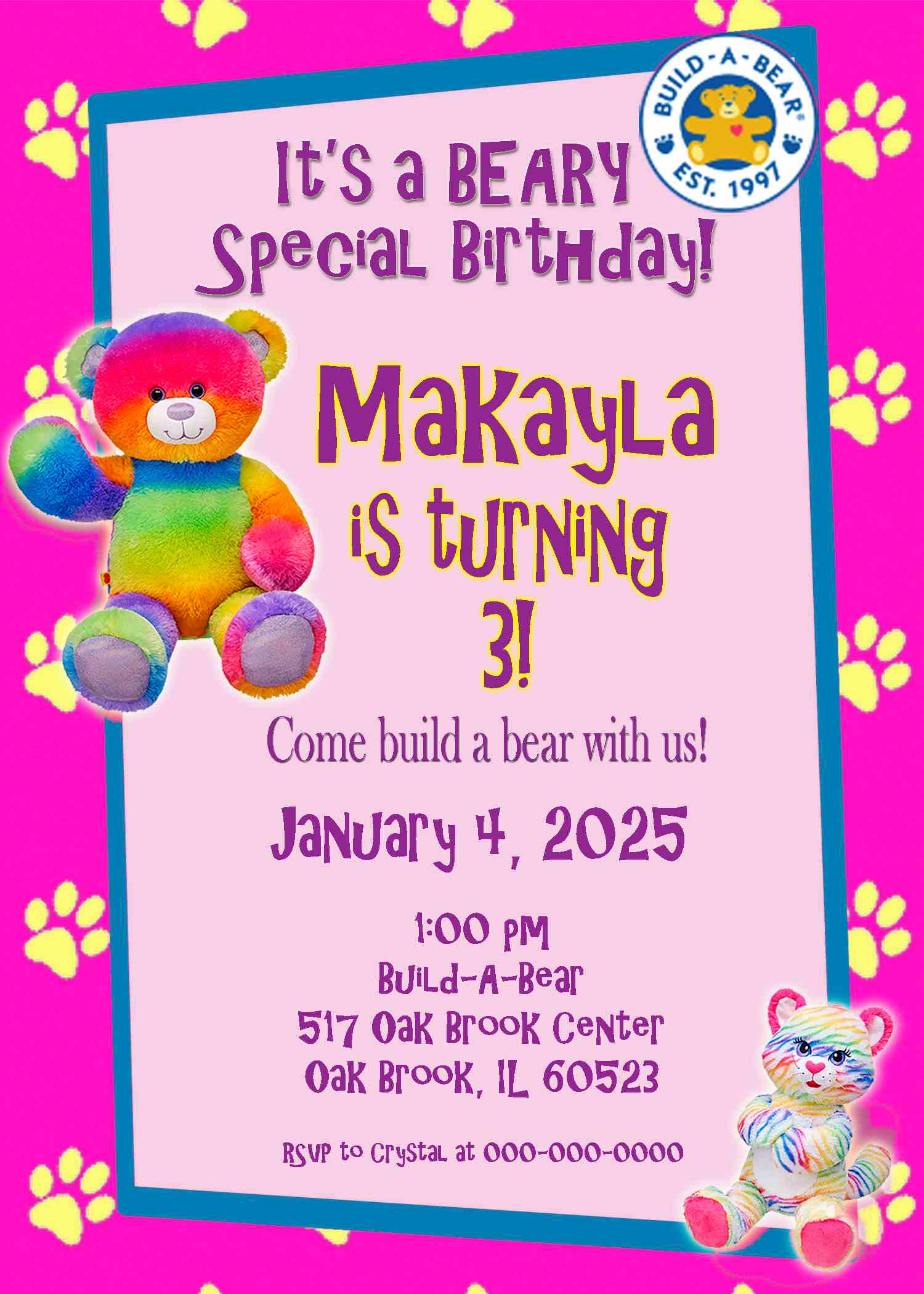 personalized-customized-build-a-bear-birthday-invitation-rainbow-bear-and-tiger-etsy