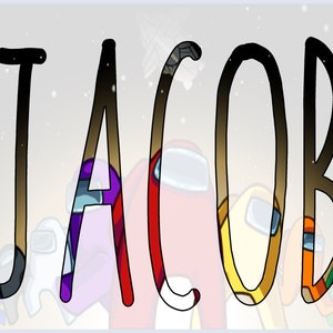 Personalized AMONG US Name Word Art // Print or Digital // Unique Gift