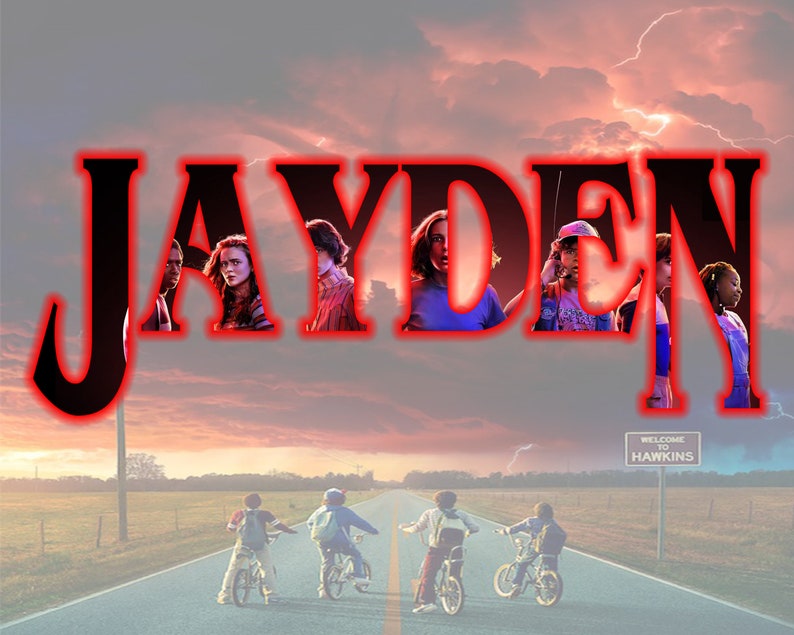 Personalized STRANGER THINGS Name Word Art // Print or Digital image 2