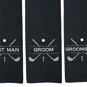 Golf Wedding Gift Groomsmen Golf Gifts Best Man Gift Golf Towel Father of the Bride Gift Father of the Groom Gift image 3