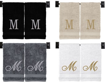 Monogram Hand Towel, 100% Turkish Cotton Monogrammed Towel for Housewarming Gift or Wedding Gift, Embroidered Monogram Towel with Initial