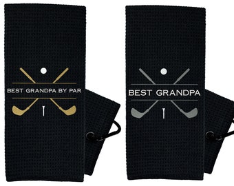 Best Grandpa By Par Golf Towel - Embroidered Golf Towel - Golf Gifts for Men - Golf Gift for Grandpa - Fathers Day Gift - Grandpa Golf Gift