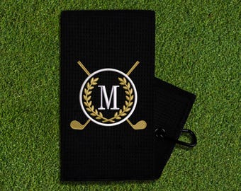 Monogrammed Golf Towel - Personalized Golf Towel - Any Letter - Golf Gifts for Men and Women - Embroidered Golf Towel - Golf Gift