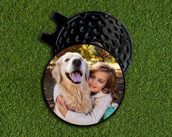 Custom Golf Ball Marker - Personalized Golf Ball Marker with a Magnetic Hat Clip - Custom photo or logo golf ball marker
