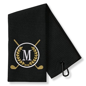 Monogrammed Golf Towel - Personalized Golf Towel - Any Letter - Golf Gifts for Men and Women - Embroidered Golf Towel - Golf Gift