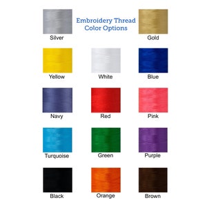 Pode incluir: Um gr&aacute;fico mostrando 15 cores diferentes de fio de bordado, incluindo prata, ouro, amarelo, branco, azul, azul marinho, vermelho, rosa, turquesa, verde, roxo, preto, laranja e marrom.