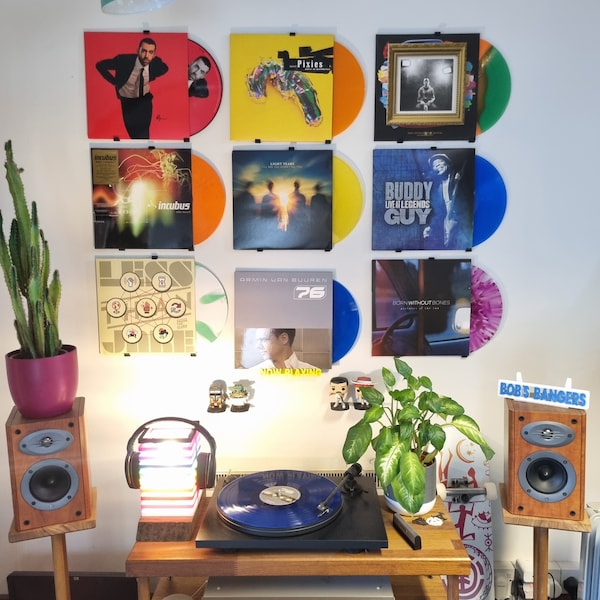 Vinyl Bracket, Wall-Mount Record Holder, Album Display Shelf, Removable Adhesive, no drilling