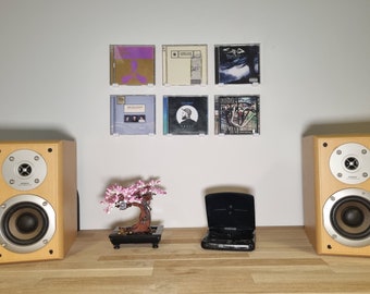 CD Bracket, Wall-Mount Album Holder, Compact Disc Display Shelf, Removable Adhesive, no drilling