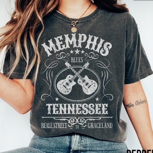Memphis Blues Tshirt, Comfort Color Tshirt, Vintage Tee, Vintage Graphic Tshirt, Rock and Roll shirt, Grunge Tshirt, Western Shirt, Elvis