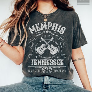 Memphis Blues Tshirt, Comfort Color Tshirt, Vintage Tee, Vintage Graphic Tshirt, Rock and Roll shirt, Grunge Tshirt, Western Shirt, Elvis