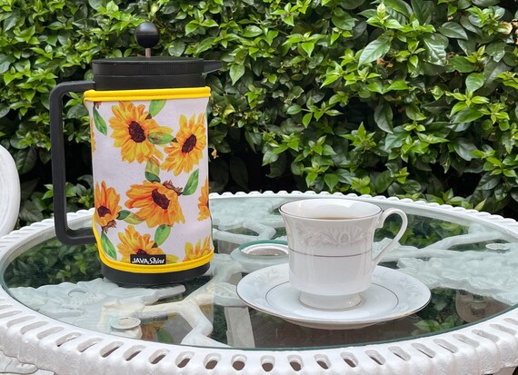 Sunflower French Press Cozy: Bodum Chambord/brazil Style 8-cup Warmer - Etsy