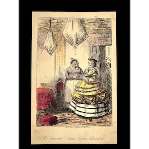 1840 John Leach  Original Antique Hand-Colored Engraving Print &quot;Mrs Somerville&quot;