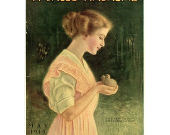 Original May 1913 McCall's Full-Color Magazine COVER - Artist: C Warde Traver