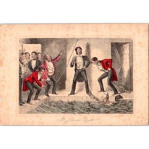 1840 John Leach Engraving Original Antique Hand-Colored Print