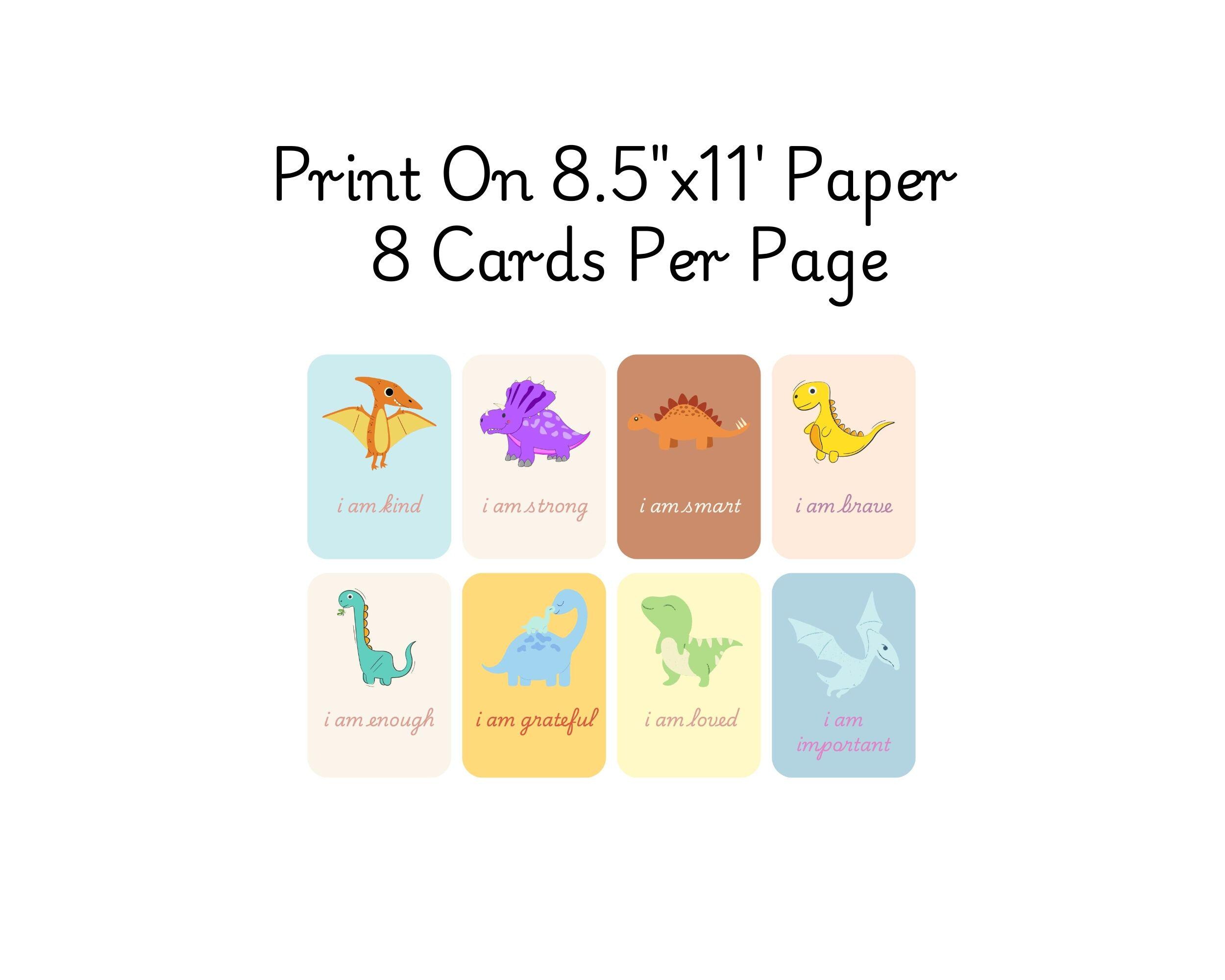 16 Printable Positive Affirmation Cards for Kids, Dinosaur Kids ...
