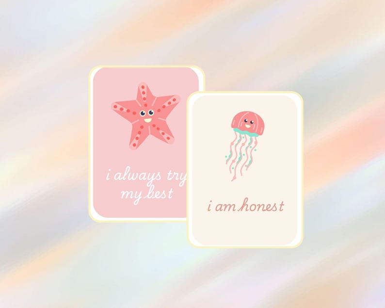 16 Printable Positive Affirmation Cards for Kids, Sea Creatures Kids ...