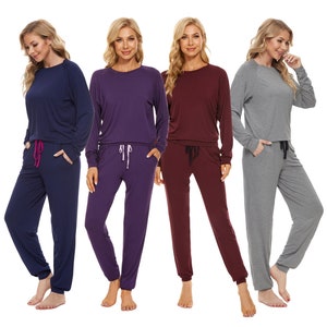 Women's Super Soft Eco Bamboo Pyjama/Loungewear - Long Sleeved Set - in 6 Colours - Perfect Christmas Gift For Her