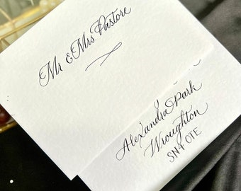 Hand-Lettered Calligraphy Envelopes: Personalized Wedding Invitations