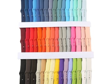 Sport replacement silicone strap for Apple Watch Series 1-9, SE & ULTRA/ ULTRA 2 / 38-49 mm 58 colors