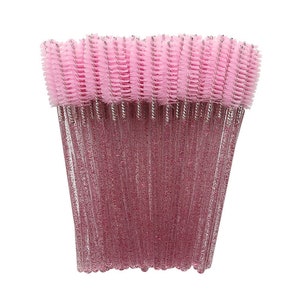 Wimpernbürsten Wimpernverlängerung Mascara Bürste versch. Farben 50 Stück Pink