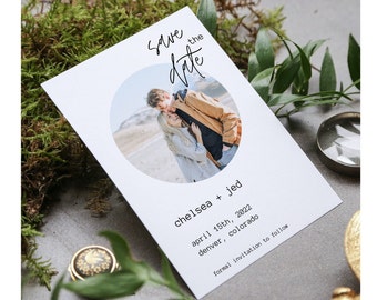 Boho Style I Editable Save the Date Card Template I Minimalist Style