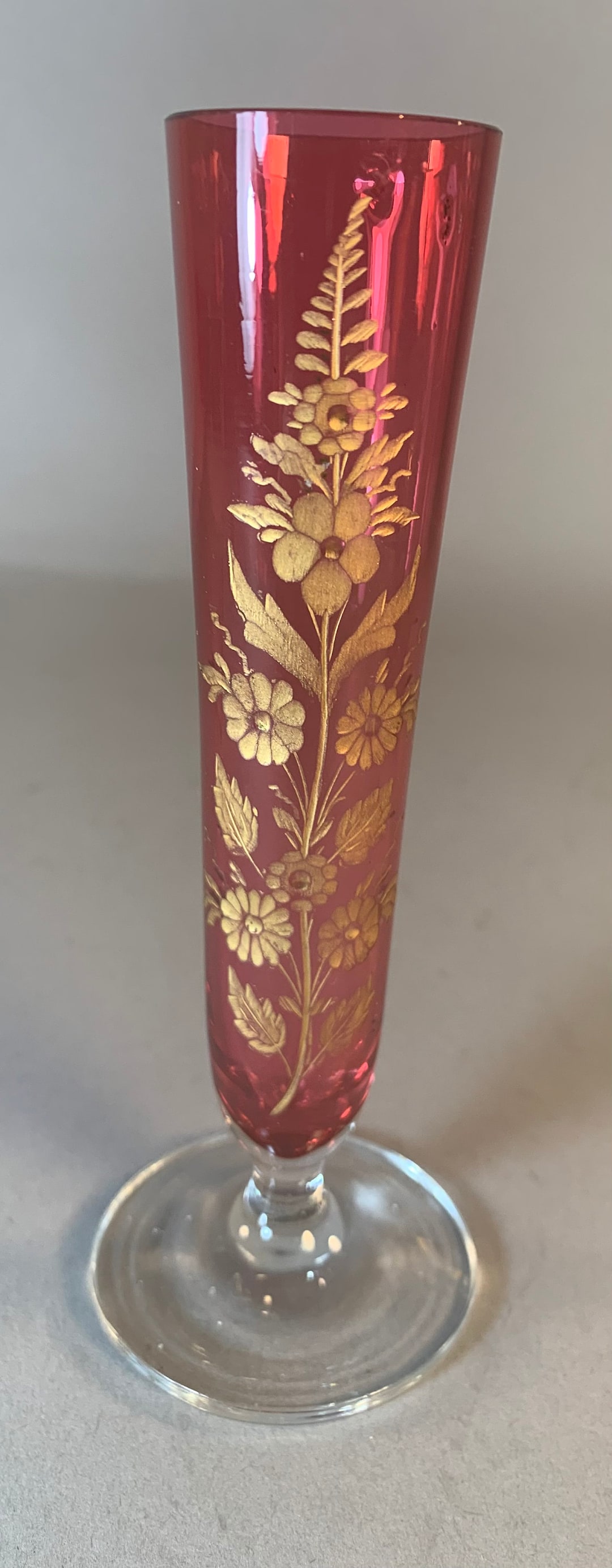 Cranberry Glass Vase - Etsy