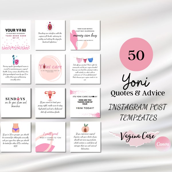 Les modèles de publication Yoni pour Instagram, Vagina Care et Quote Posts sont un excellent moyen de sensibiliser votre petite entreprise