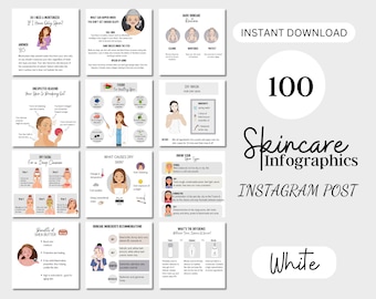 100 Skincare Infographic Instagram Posts, Esthetician Instagram Post, Skincare Social Media, Skincare Instagram, Esthetician Skincare Posts