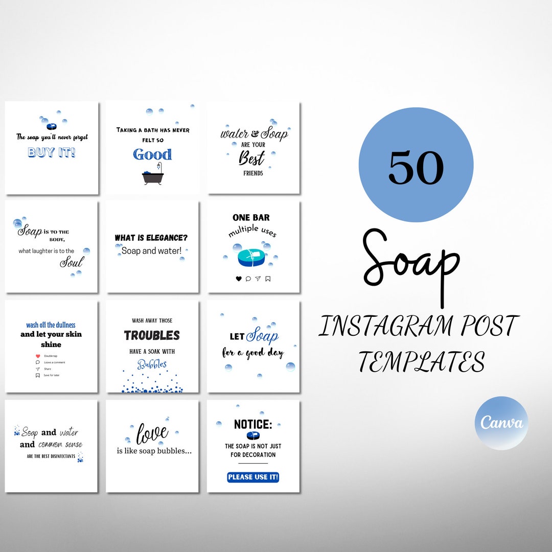 Soap Instagram Posts Templates for Soap Making Business, Soap Quotes ...