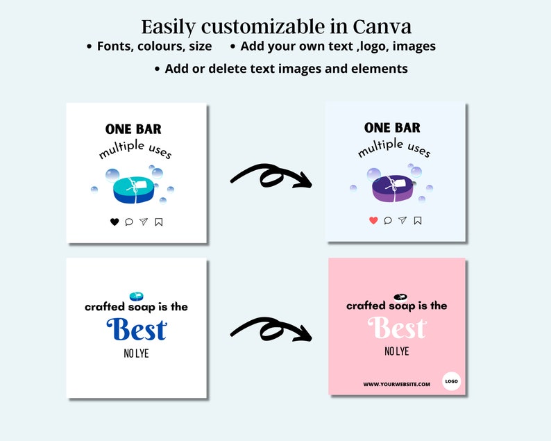 Soap Instagram Posts Templates for Soap Making Business, Soap Quotes ...