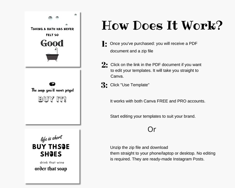 Soap Instagram Posts Templates for Soap Making Business, Soap Quotes