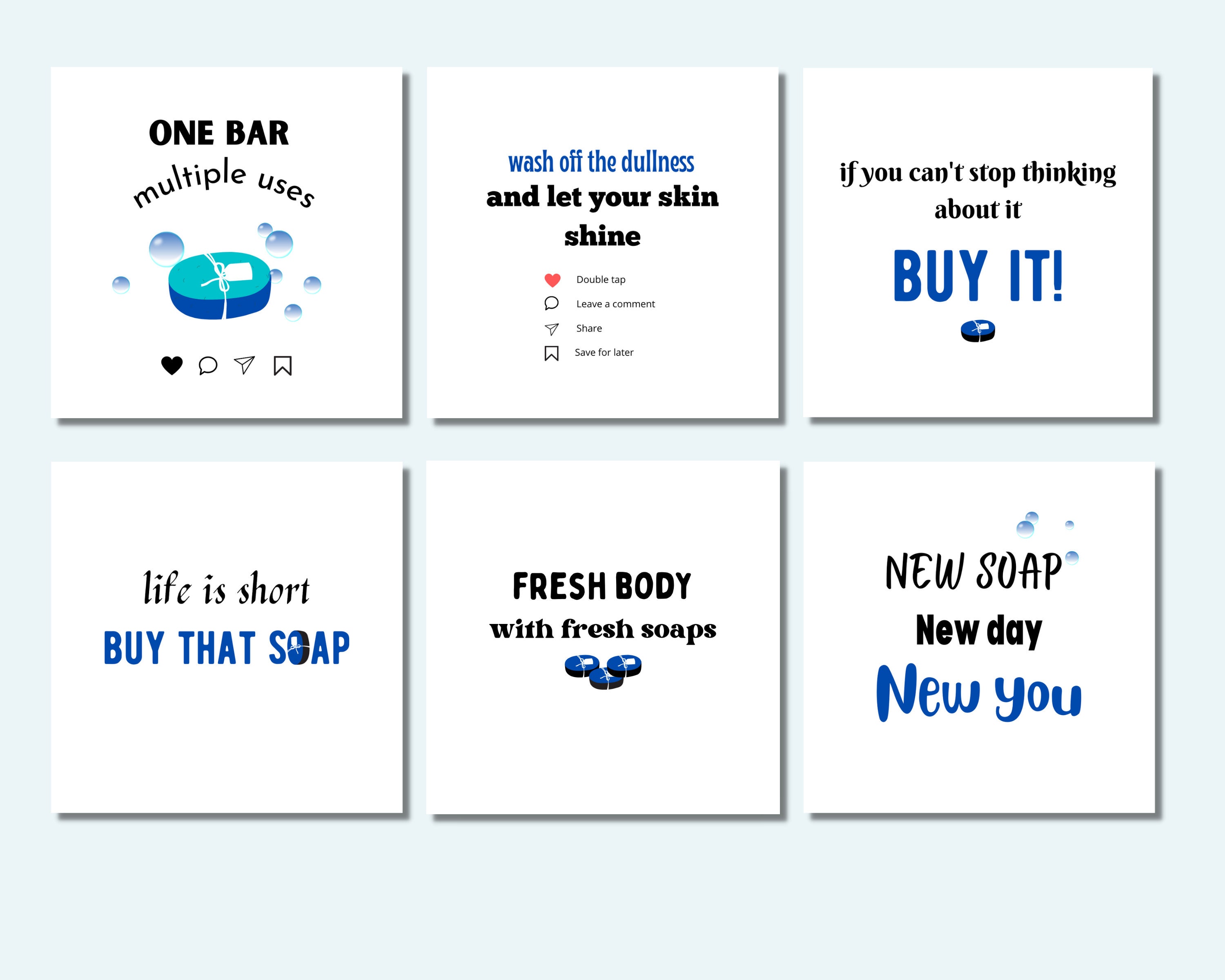 Soap Instagram Posts Templates for Soap Making Business, Soap Quotes ...