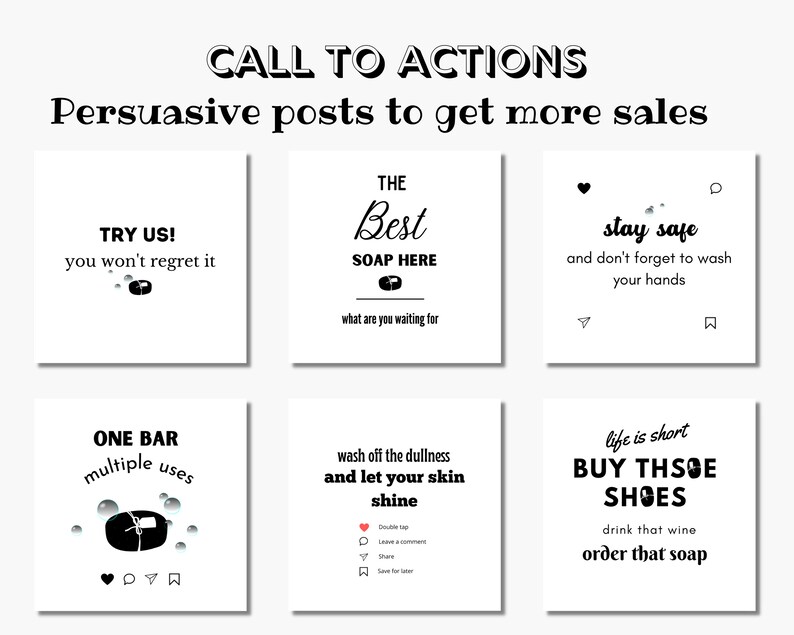 Soap Instagram Posts Templates for Soap Making Business, Soap Quotes