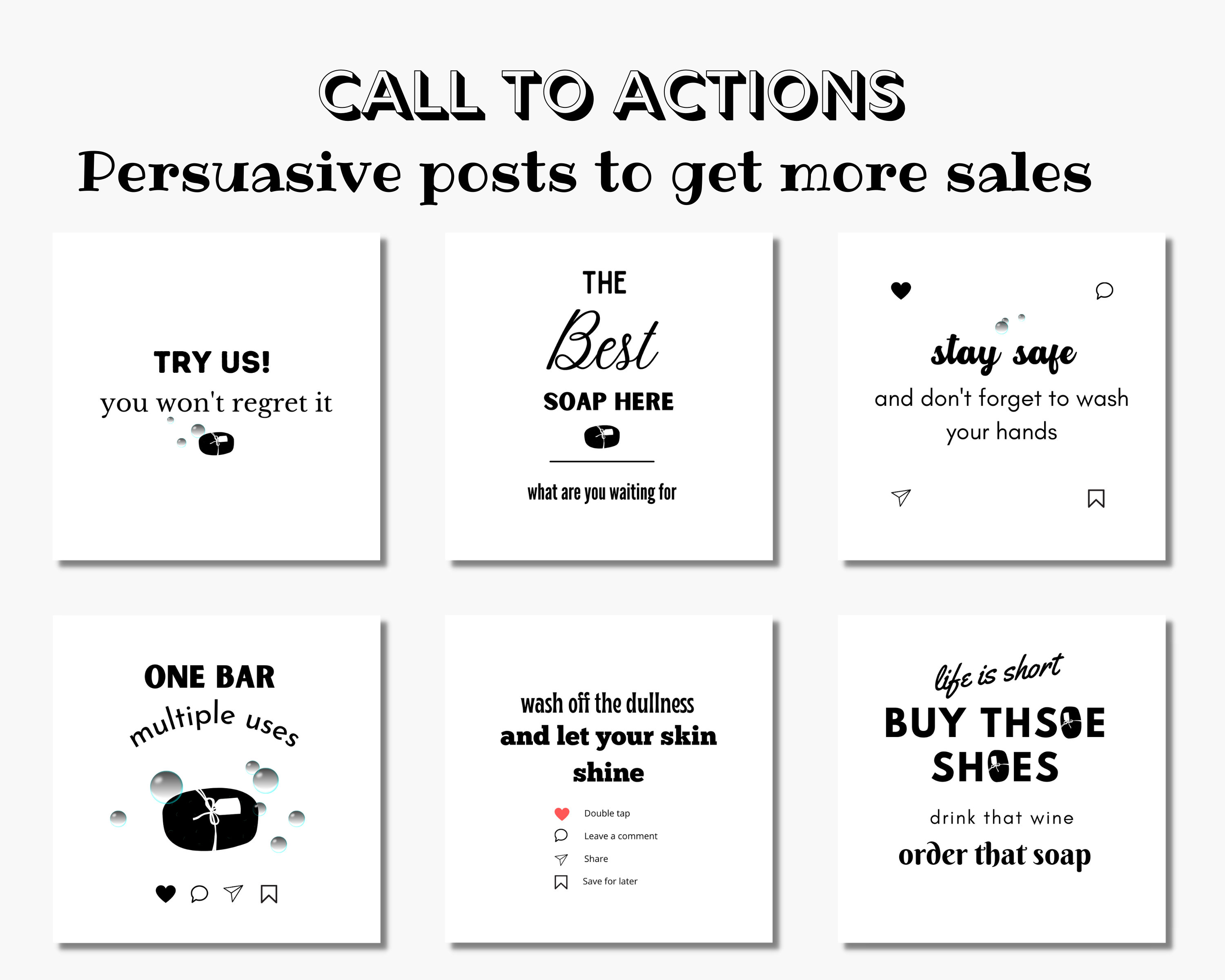 Soap Instagram Posts Templates for Soap Making Business, Soap Quotes ...