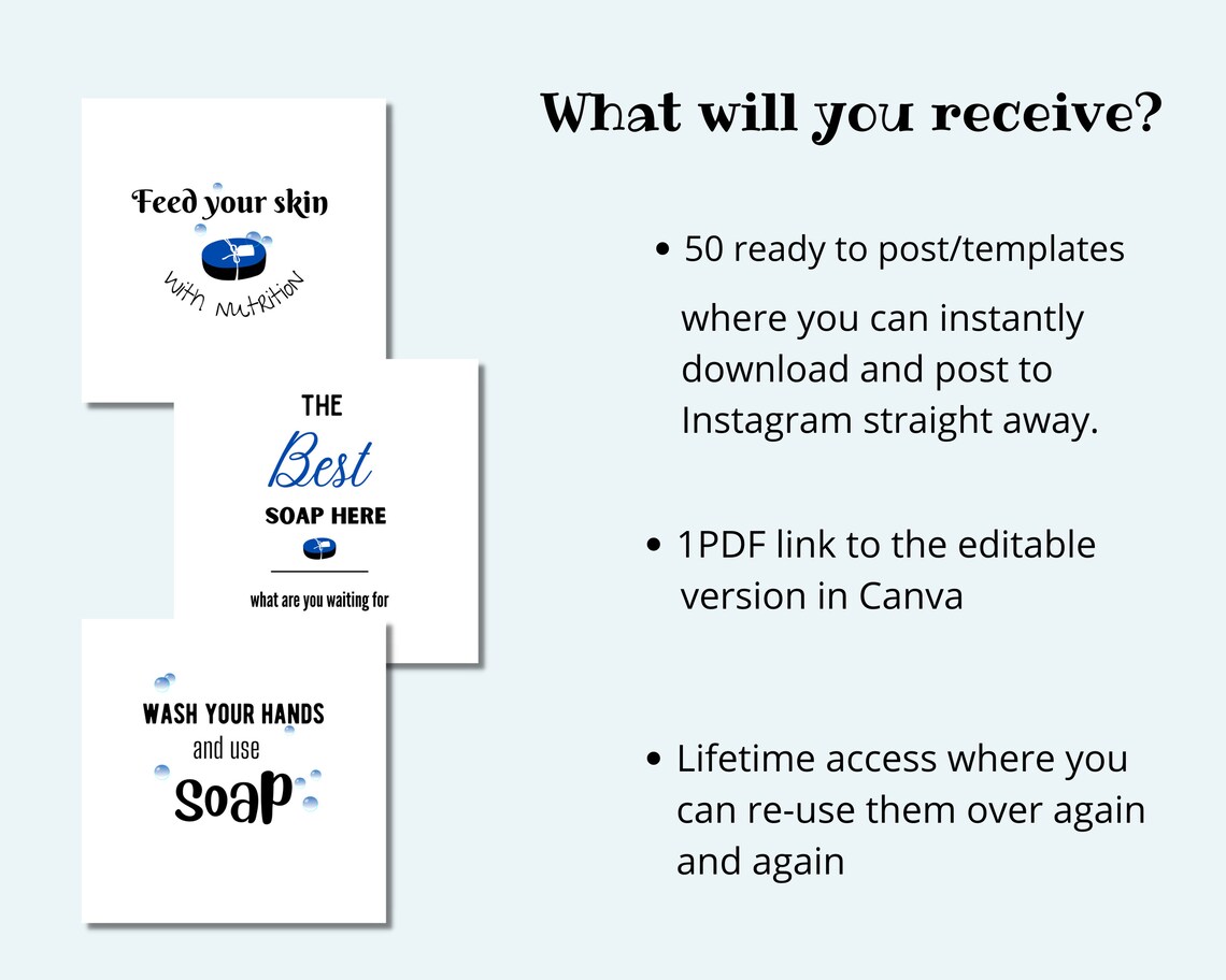 Soap Instagram Posts Templates for Soap Making Business, Soap Quotes ...