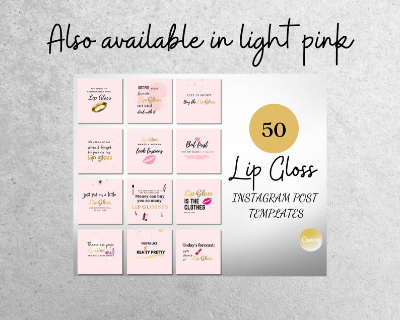 Lip Gloss Instagram Post Templates for Small Businesses is A Etsy