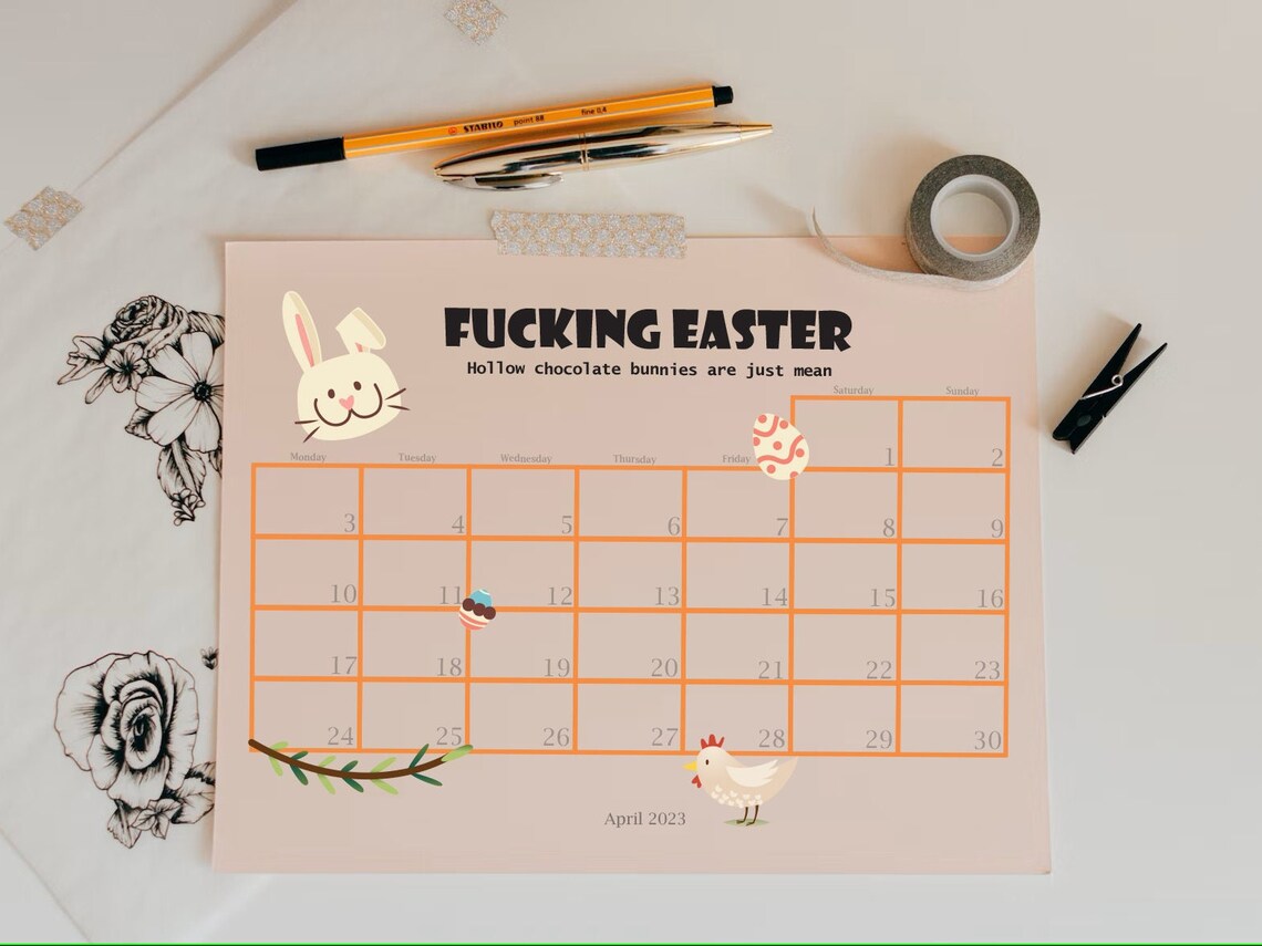 Fucking Calendar 2023 Rude Obscene Planner Monthly View Etsy