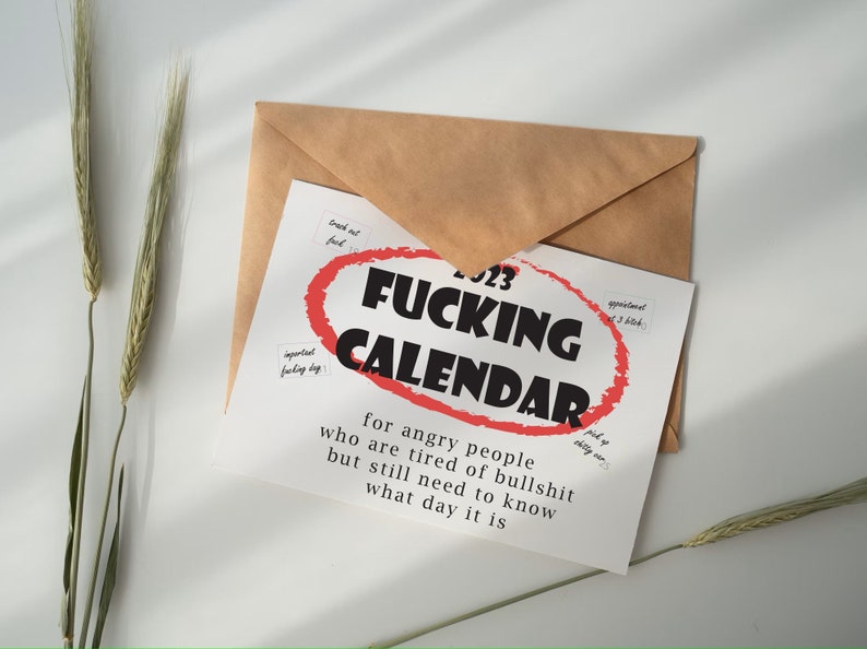 Fucking Calendar 2023 Rude Obscene Planner Monthly View Etsy UK