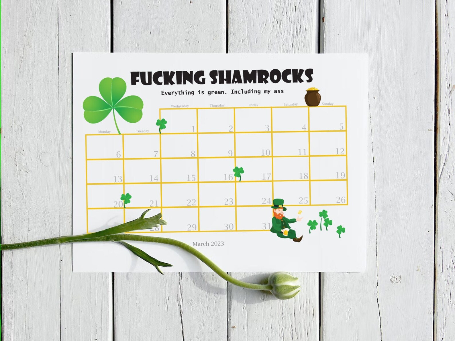 Fucking Calendar 2023 Rude Obscene Planner Monthly View Etsy