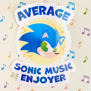 4-Zoll-Sonic the Hedgehog Musik Genießer Aufkleber Wasserdicht Vinyl Aufkleber
