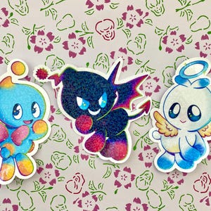 Sonic Adventure 2 Chao Garden Glitter Waterproof Vinyl Stickers