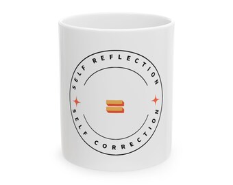 Mindful Self-Reflection Mug, Inspirational Coffee Cup for Self-Care, Thoughtful Gift for Friends, Journaling, Meditation, Motivational