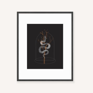 Halloween Wall Print, Spooky Art Print, Snake Print, Gothic Illustration , Halloween Decor