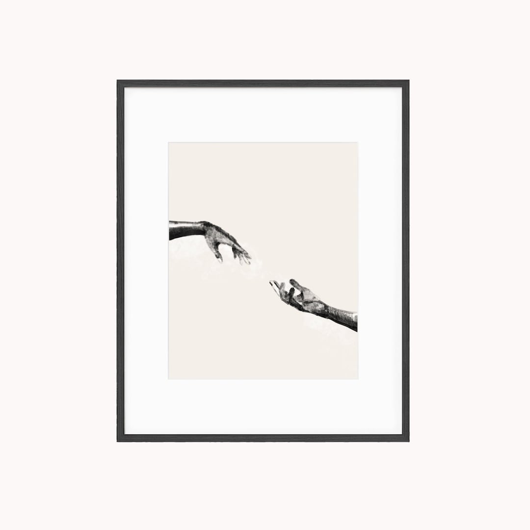 Hands Drawing Print Sketch of Hands Instant Digital Download Minimal